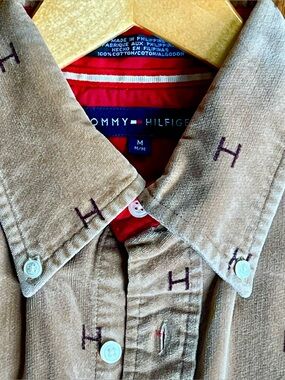 Vintage Tommy Hilfiger Brown, H Monogram Button-Down Shirt